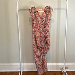 Floral midi dress with slit